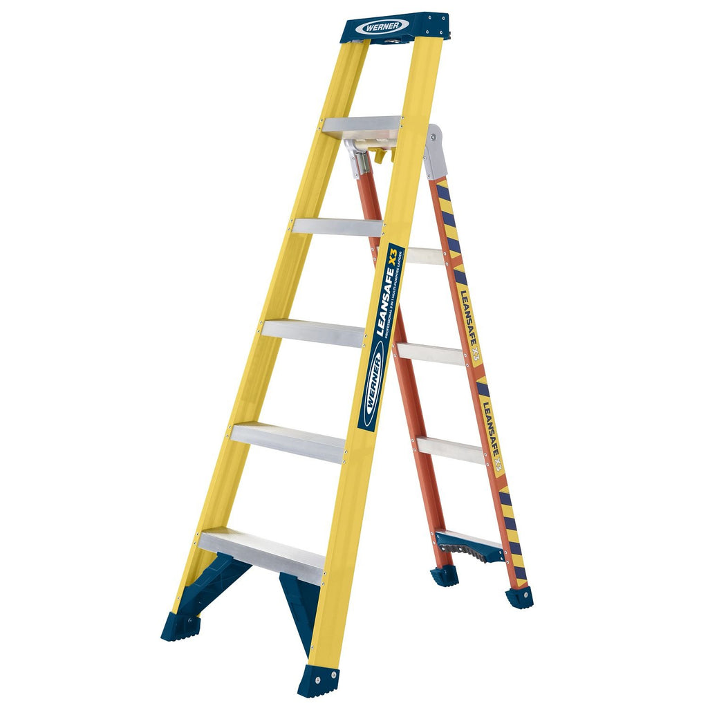 Многофункционална комбинирана стълба от фибростъкло 3 в 1 Werner Lean Safe X3
