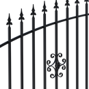 Метална оградна решетка с декоративни върхове и елегантен орнамент
