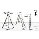 Двустранна алуминиева стълба Drabest 2x7