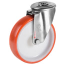 Въртящо колело 80мм с полиуретанова гума, произведено в Италия от Tellure Rota, висококачествени индустриални колела.