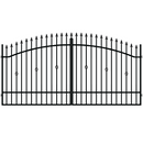 Двукрила оградна врата POLIS с метална конструкция и декоративни елементи, идеална за сигурен достъп.