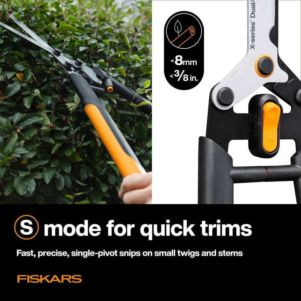 Ножица за храсти и жив плет Fiskars X-series DualAction™ HSX96 - Nika.bg
