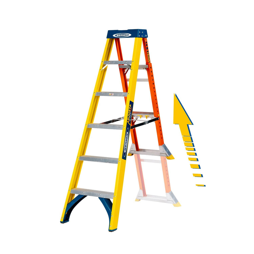 Многофункционална стълба от фибростъкло Werner AdjustaStep PRO 6
