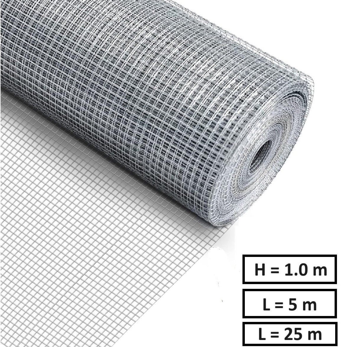 Електрозаварена мрежа HOBBY FENCE, 19 x 19 мм., ø 1.0 мм., поцинкована