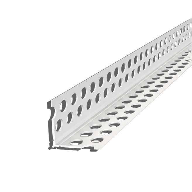 PVC ъгъл с пробити отвори за шпакловане, дължина 2.5 м, размер 22 x 22 мм.