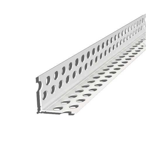 PVC ъгъл с пробити отвори за шпакловане, дължина 2.5 м, размер 22 x 22 мм.