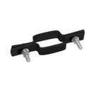 Държач за оградна система AGAT с две линии за крепеж и черен завършек.