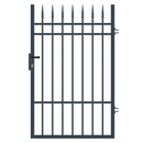 Еднокрила оградна врата PORTLAND с метални пръти и брава за заключване, идеална за сигурност и стил.