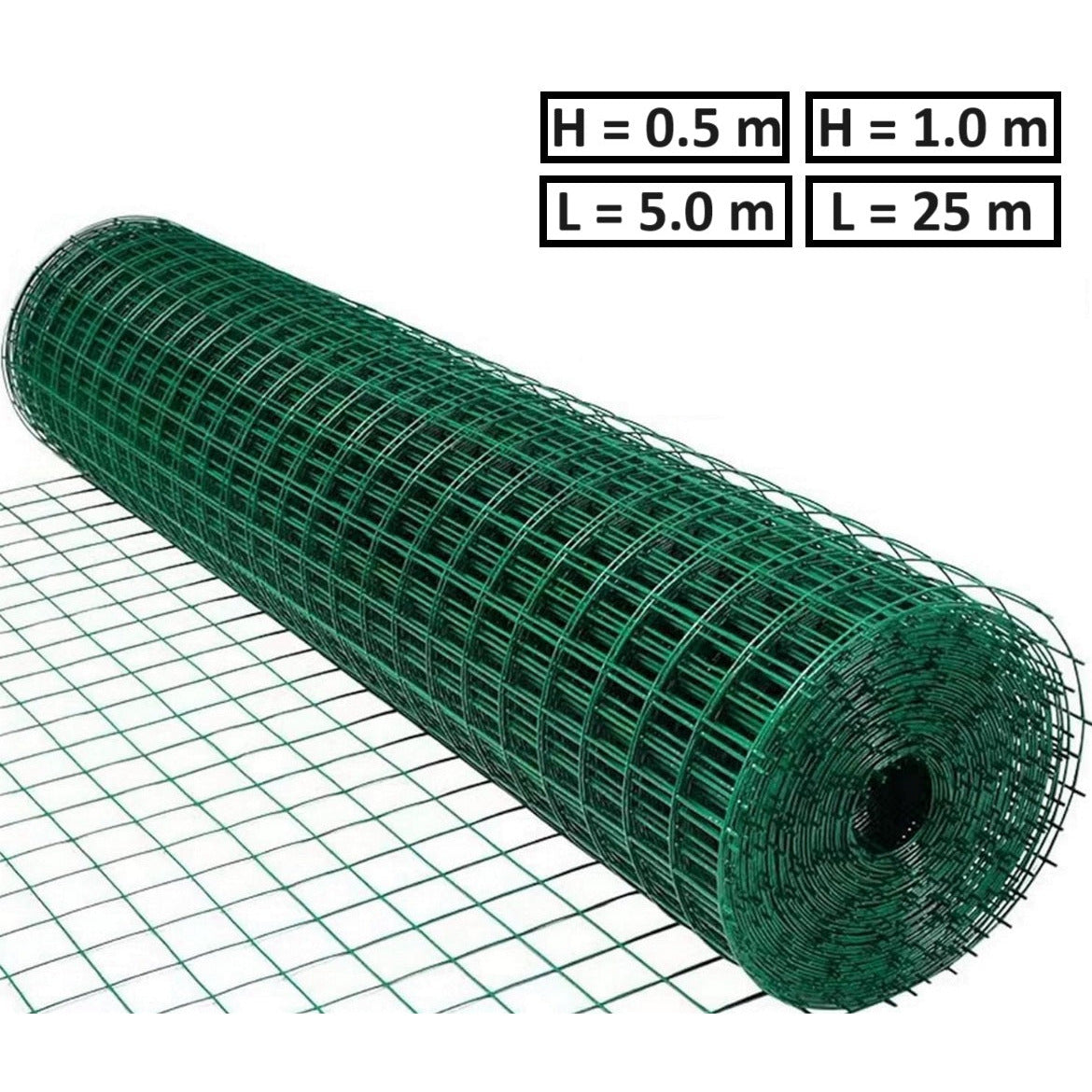 Електрозаварена мрежа HOBBY FENCE с PVC покритие, 12.7 x 12.7 мм., ø 0.9 мм., зелен цвят