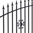 Оградна система RODOS с елегантни метални орнаменти и черно покритие.