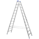 Двустранна алуминиева стълба STS 2x12, идеална за строителни и домашни дейности, с надеждност и удобство.