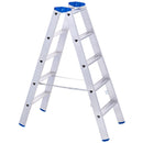 Двустранна алуминиева стълба STS 2x5, идеална за ремонти и домашни задачи, с удобен и стабилен дизайн.