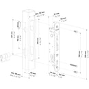Схема на брава за вграждане Fortylock с размери и спецификации.