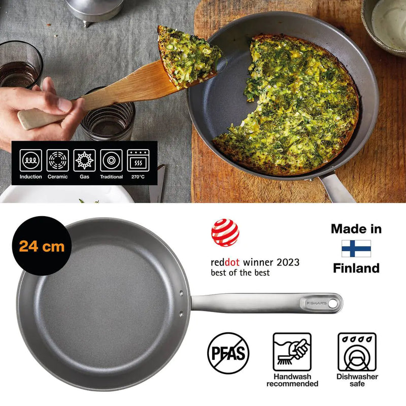 Тиган за пържене Fiskars All Steel с незалепващо керамично покритие, 24cm