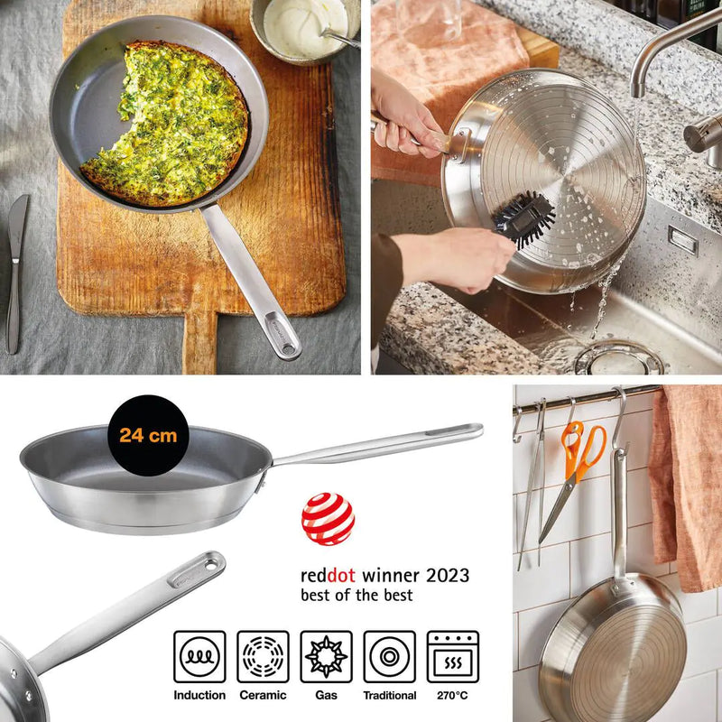 Тиган за пържене Fiskars All Steel с незалепващо керамично покритие, 24cm