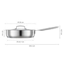 Тиган за сотиране Fiskars All Steel с капак и незалепващо керамично покритие, 26cm