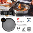 Тиган за сотиране Fiskars All Steel с капак и незалепващо керамично покритие, 26cm