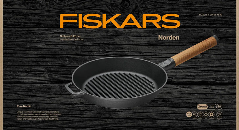 Чугунен грил тиган Fiskars Norden, 26cm