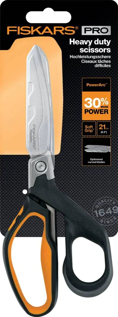 Професионална ножица за изолационни материали с подсилен механизъм Fiskars PRO PowerArc, 21 cm