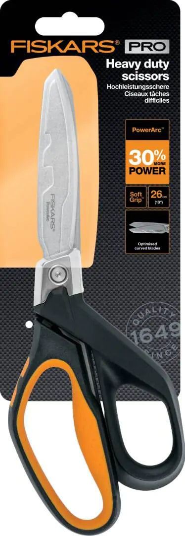 Професионална ножица за изолационни материали с подсилен механизъм Fiskars PRO PowerArc, 26 cm
