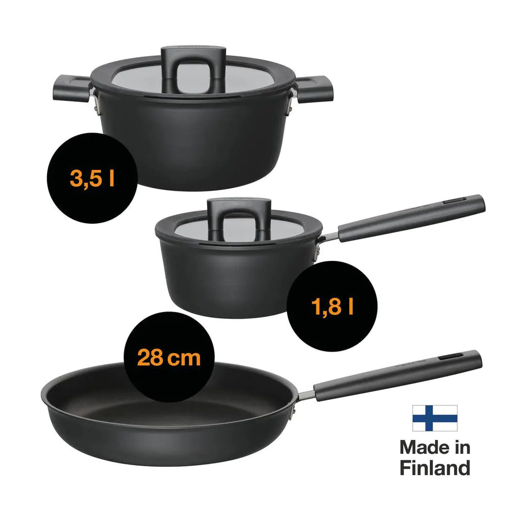 Комплект съдове за готвене Fiskars Hard Face - Nika.bg
