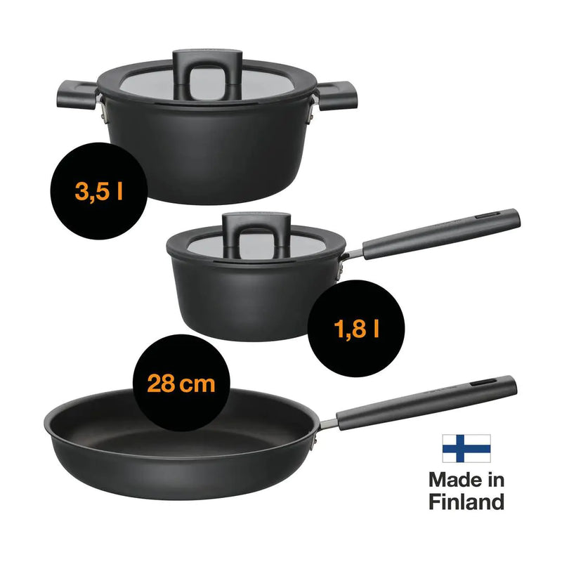 Комплект съдове за готвене Fiskars Hard Face