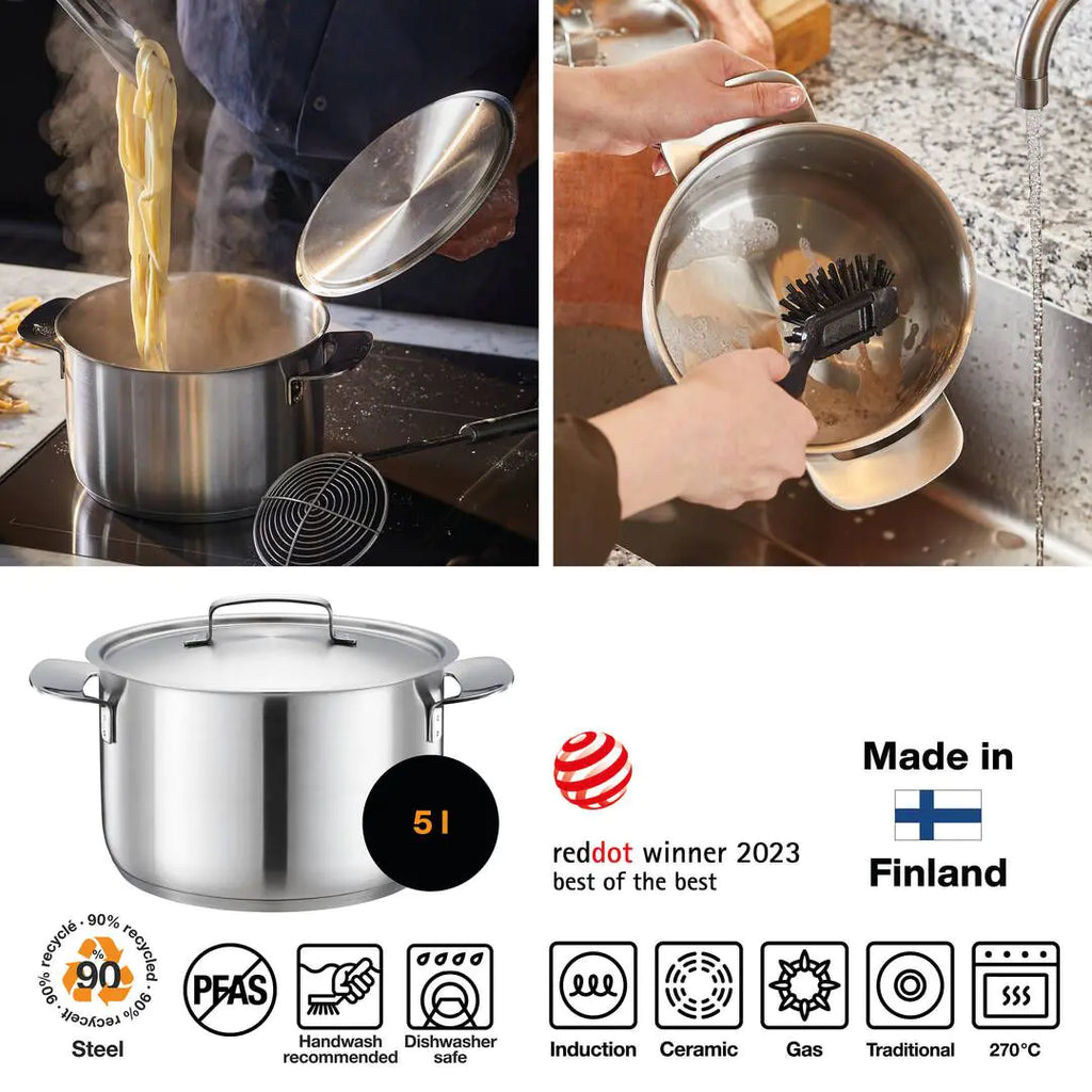 Тенджера Fiskars All Steel, 5.0 l - Nika.bg