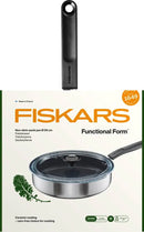 Тиган за сотиране Fiskars Functional Form с незалепващо керамично покритие и капак, 26cm