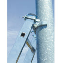 Алуминиевото приспособление на стълбата KRAUSE, здраво закрепено за стълб, подходящо за професионална и домашна употреба.