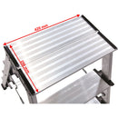 Размери на широките стъпала на двустранна алуминиева стълба KRAUSE TREPPO 2x3, 420 mm на 250 mm.