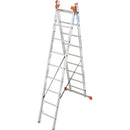 Алуминиева трираменна стълба KRAUSE Tribilo 3x9, идеална за професионална и домашна употреба с различни конфигурации.