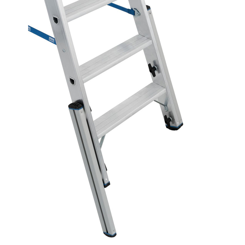 Алуминиева телескопична стълба Krause STABILO 2x5 с удължители за стабилност на неравни повърхности