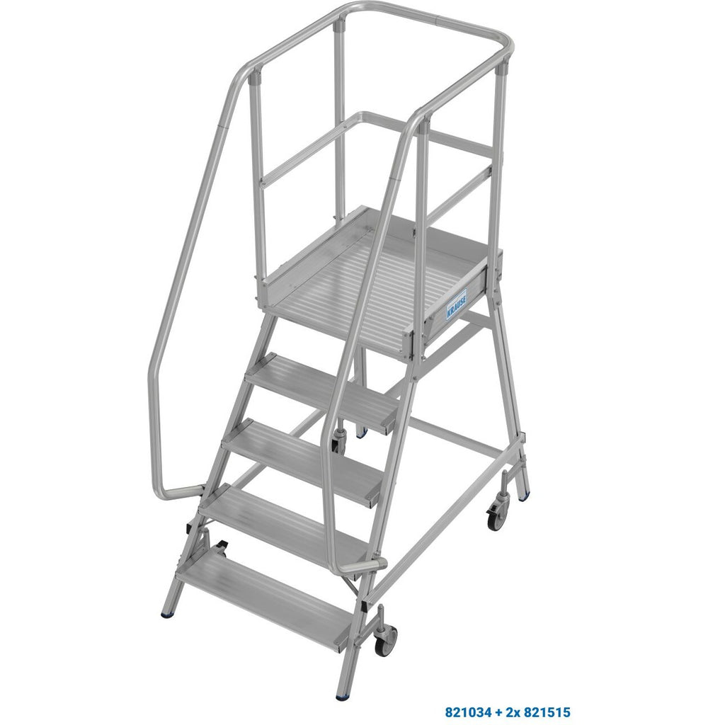 Мобилна стълба с платформа и колела Krause Stabilo 1x5