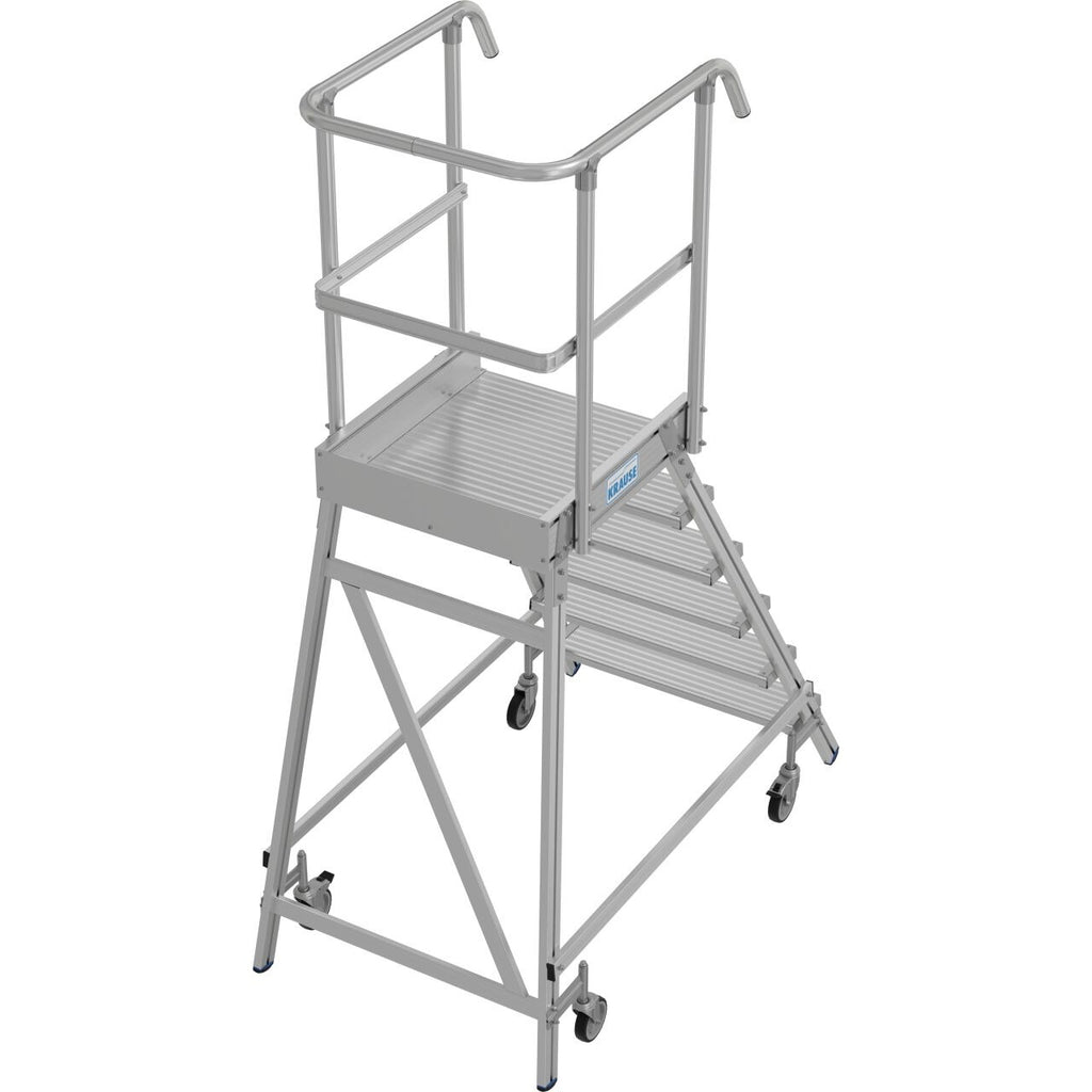 Мобилна стълба с платформа и колела Krause Stabilo 1x6