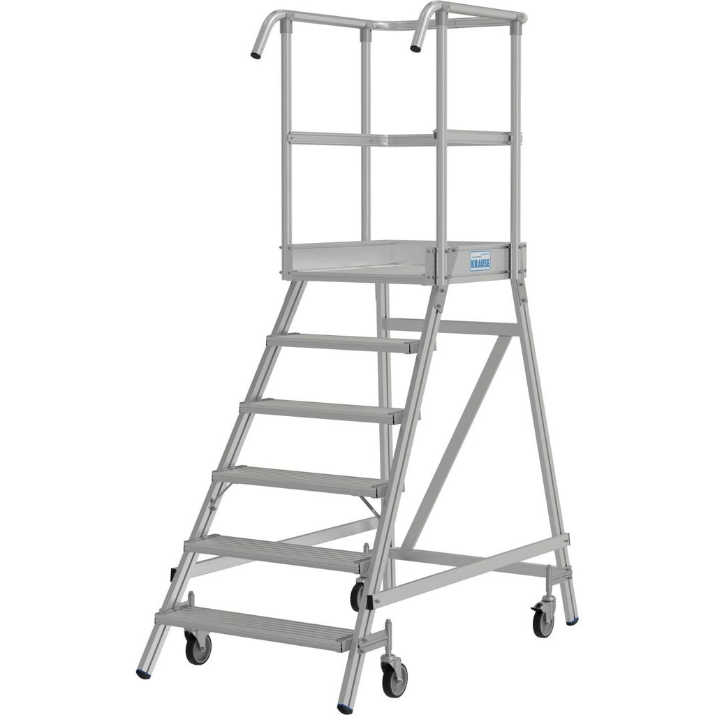 Мобилна стълба с платформа и колела Krause Stabilo 1x6