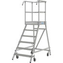 Мобилна стълба с платформа и колела Krause Stabilo 1x6