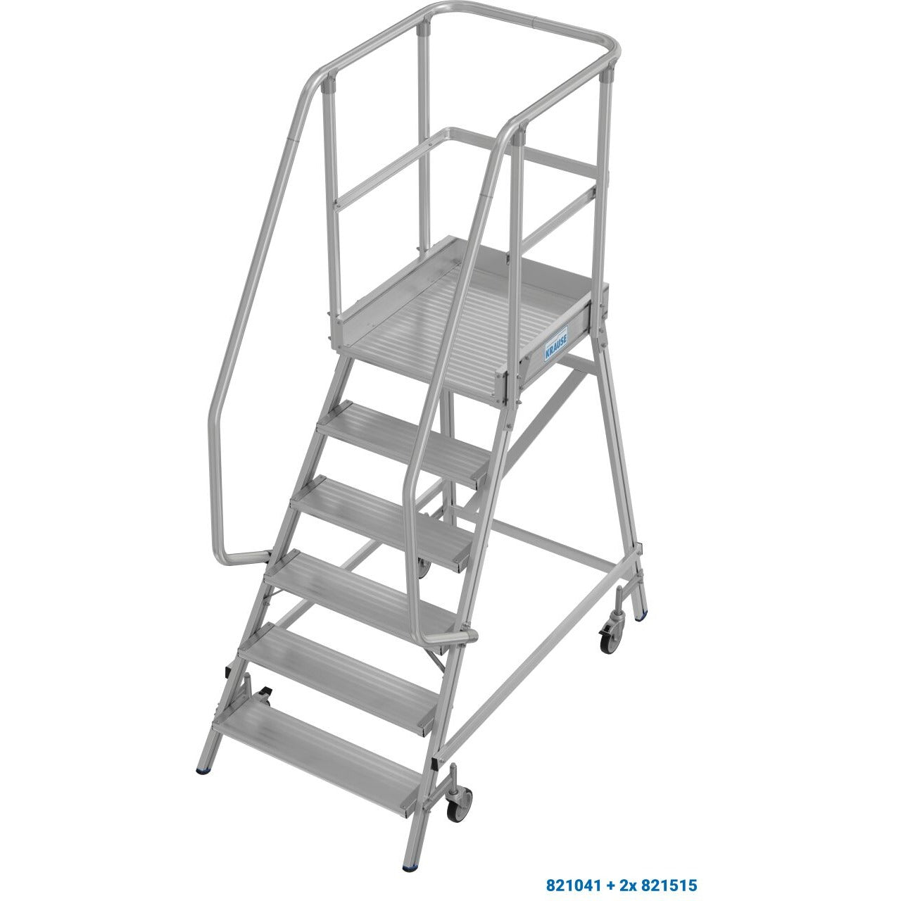 Мобилна стълба с платформа и колела Krause Stabilo 1x6