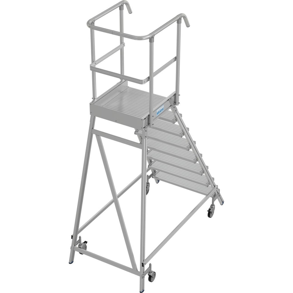 Мобилна стълба с платформа и колела Krause Stabilo 1x8