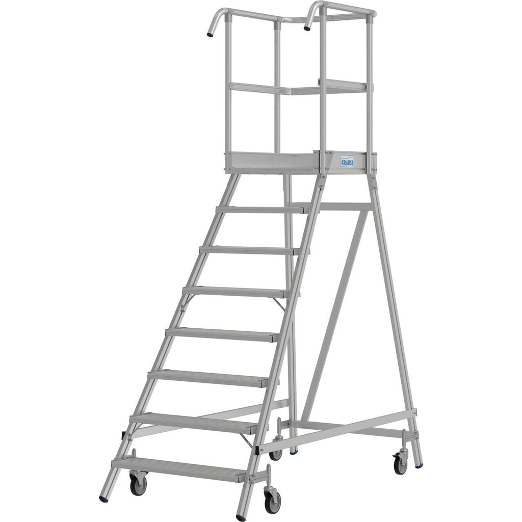 Мобилна стълба с платформа и колела Krause Stabilo 1x8