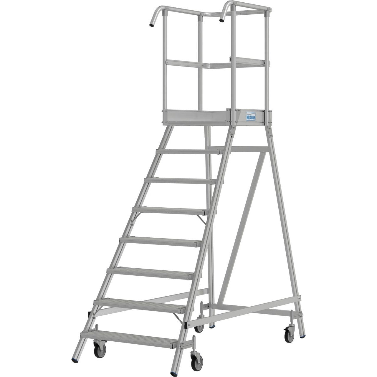Мобилна стълба с платформа и колела Krause Stabilo 1x8