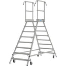Мобилна двустранна стълба с платформа и колела Krause Stabilo 2x8