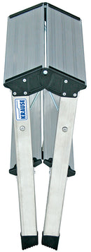 Алуминиева степ-стълба KRAUSE TREPPY, компактна и здрава, сгъната за лесно съхранение.
