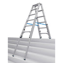 Алуминиева телескопична стълба Krause STABILO с четири удължаващи релси за стабилност върху стълби и неравни повърхности.