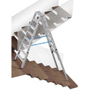 Професионална алуминиева телескопична стълба Krause STABILO 2x8 с четири релси, А-образна, подходяща за неравни повърхности.