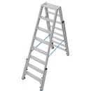 Алуминиева телескопична стълба Krause STABILO с 4 удължаващи релси в А-образна форма.