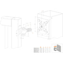 Комплект 90° вандалоустойчиви панти G90WP Locinox с елементи за заваряване от черен метал и планка за монтаж към стена