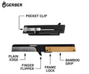 Сгъваем нож GERBER Quadrant с бамбукова дръжка