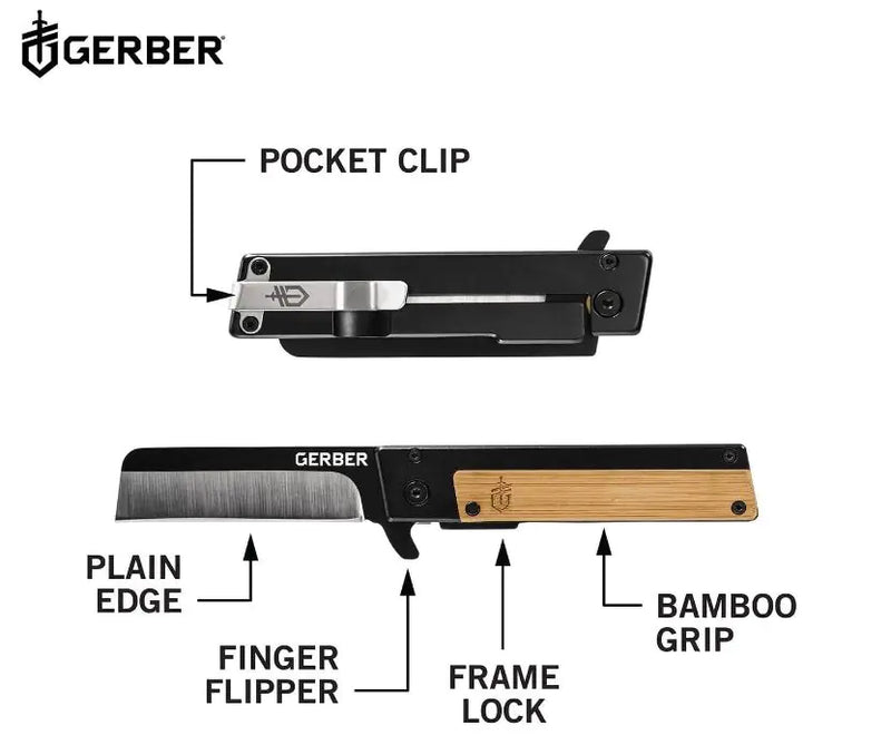Сгъваем нож GERBER Quadrant с бамбукова дръжка