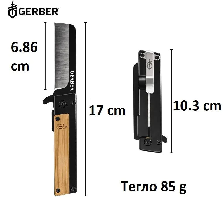 Сгъваем нож GERBER Quadrant с бамбукова дръжка