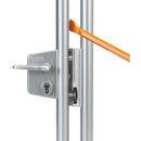 Брава за индустриална врата LOCINOX с алуминиев корпус и механизъм от неръждаема стомана.